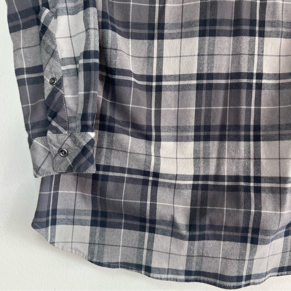 Cabela's Shirt Grey Plaid Tunic Pullover Woman’s Large Outdoors Casual Cotton - Picture 7 of 13